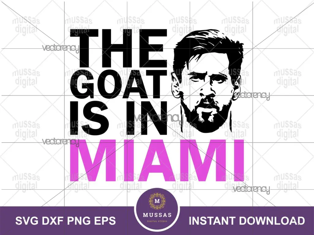 The Goat Is In Miami SVG, Messi Design Sticker