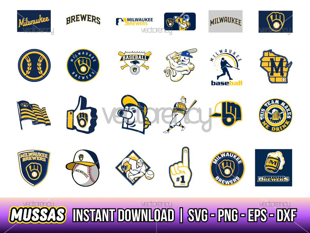 Milwaukee Brewers Logo SVG Bundle