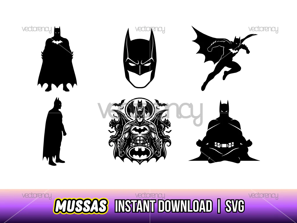 Batman Superhero SVG, Silhouette Cut File, Digital Download