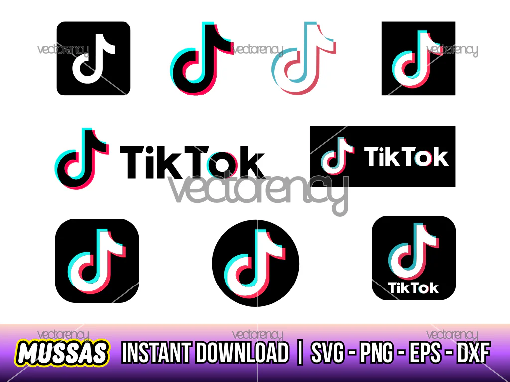 Tiktok SVG Bundle PNG EPS DXF