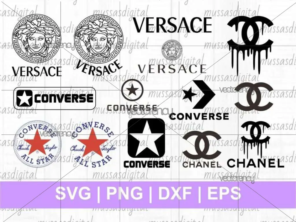 Fashion Logo Versace Converse Chanel SVG Bundle