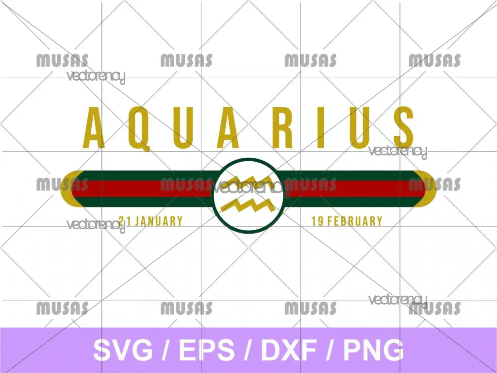 Gucci Aquarius Zodiac SVG