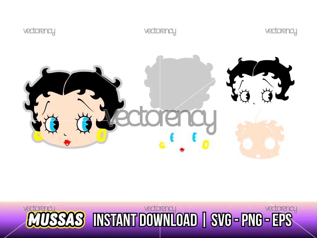 Betty Boop SVG Layered Vector PNG EPS