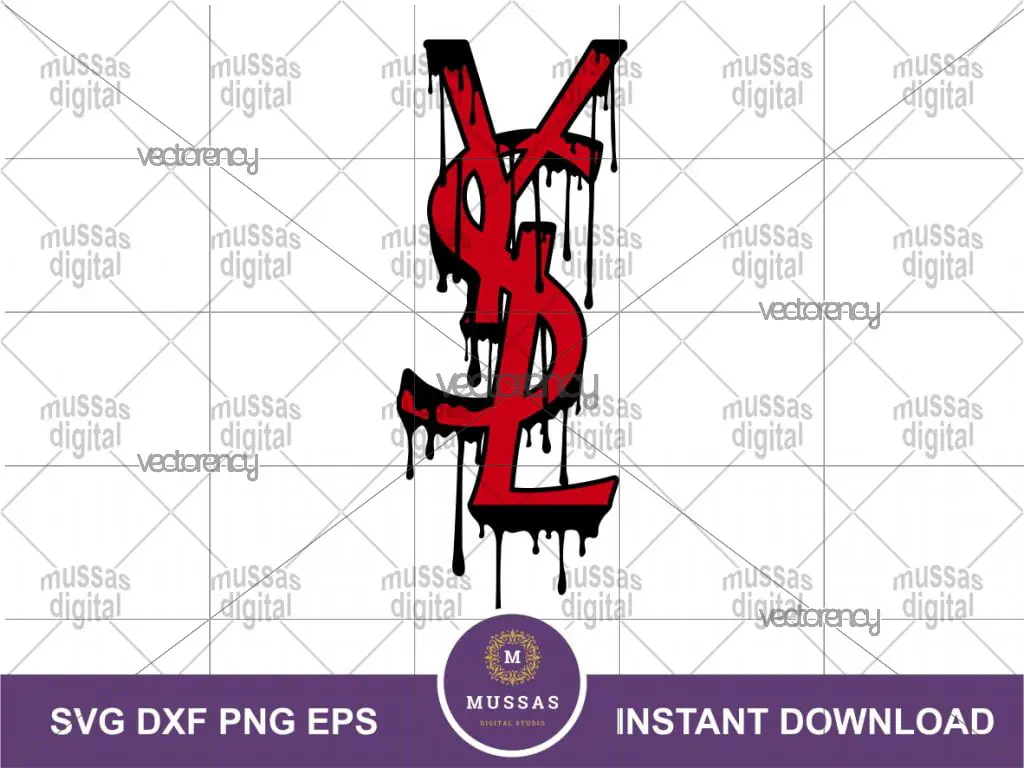 YSL Brand Logo Drip SVG