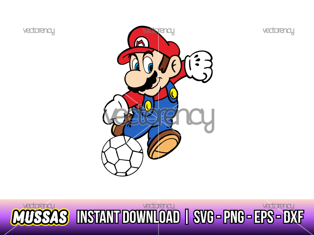 Mario Bros Soccer PNG SVG Cricut Download