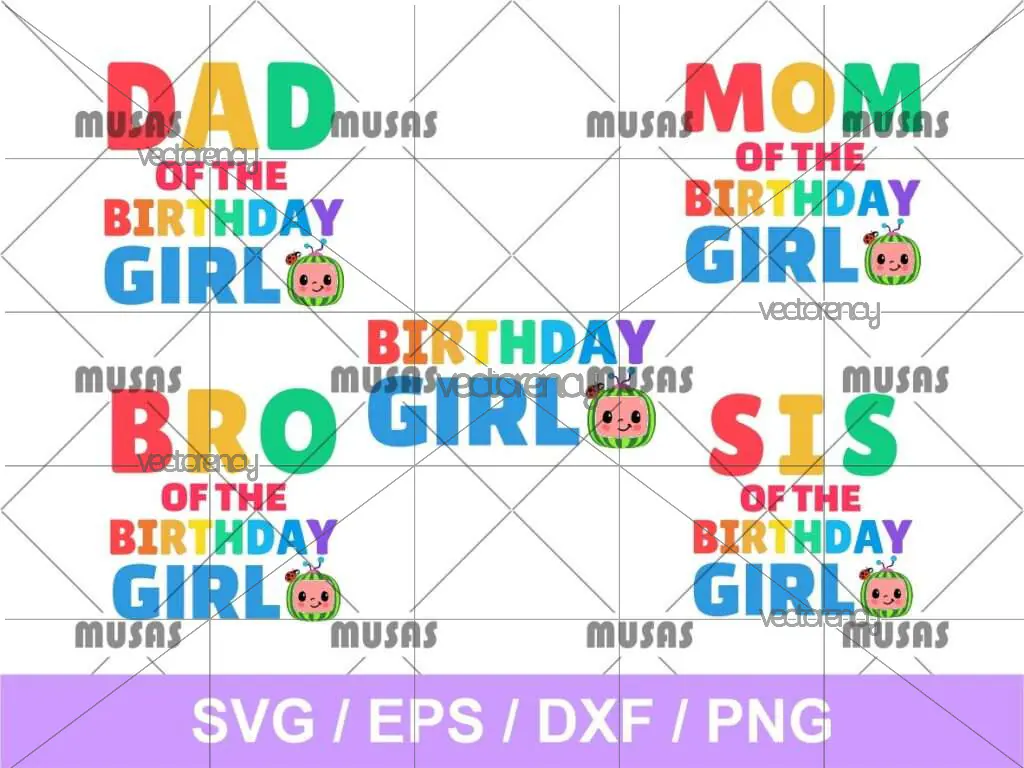 Family Birthday Girl Cocomelon SVG