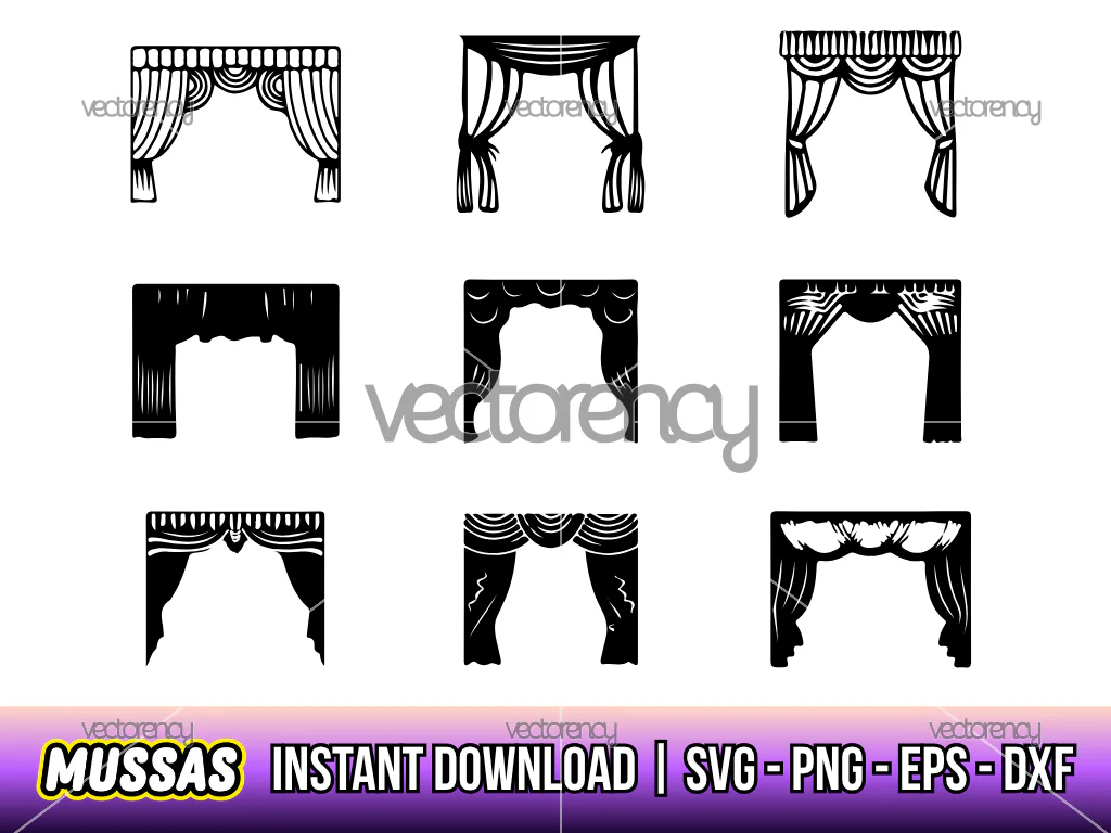 Theater Curtain SVG Theater Curtain Silhouette