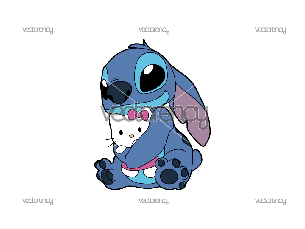 Stitch Hello Kitty SVG PNG Vector