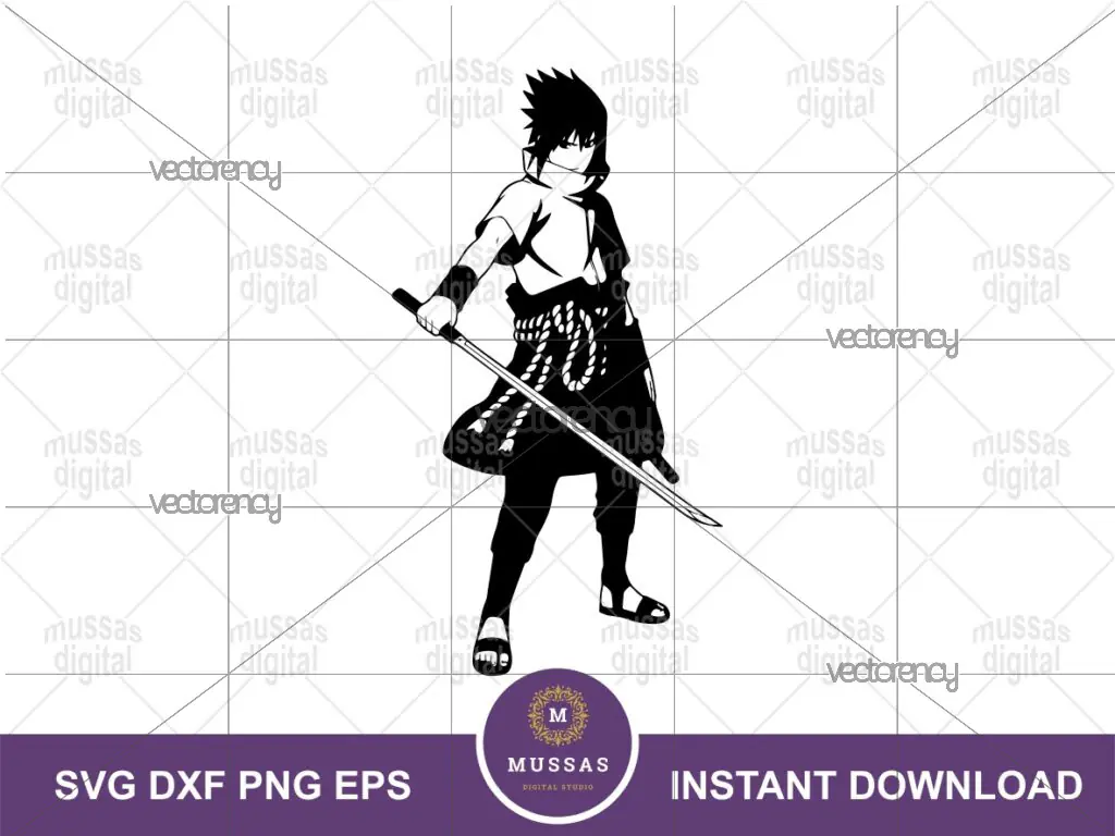 Sasuke Uchiha SVG, Naruto Shippuden Clipart, Anime PNG