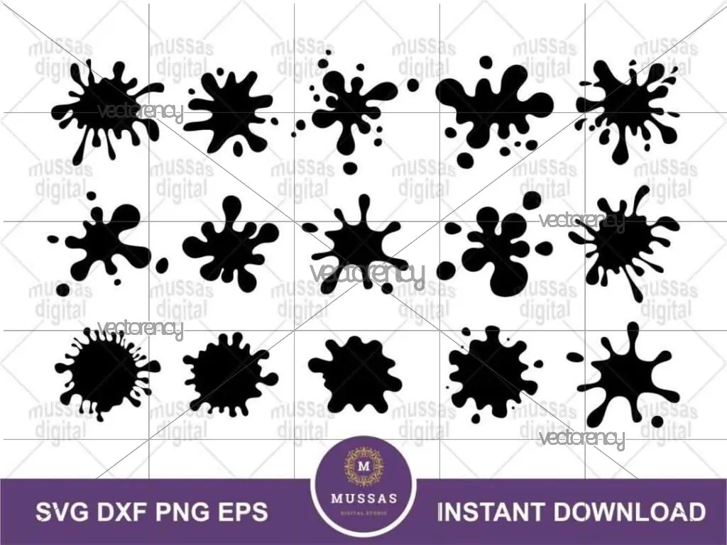 Splatter SVG Paint Splat SVG Clipart PNG EPS