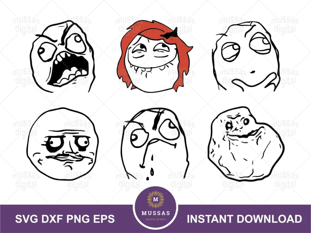 Troll Face SVG Troll Meme Vector Layered