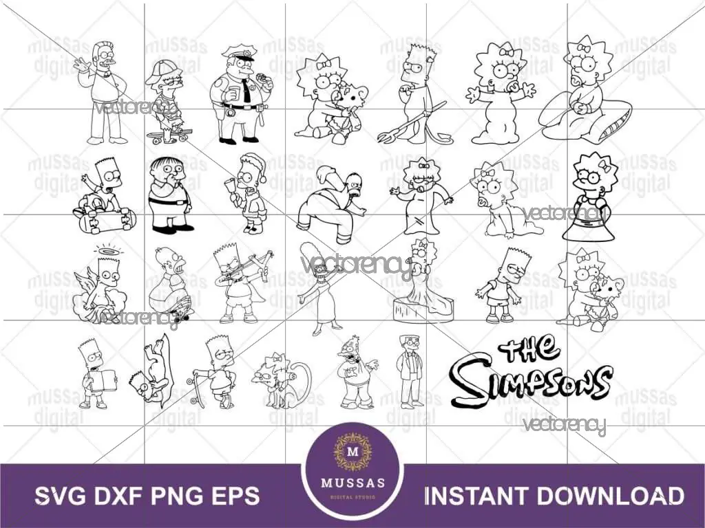 The Simpsons SVG Bundle Instant Download Vector Include