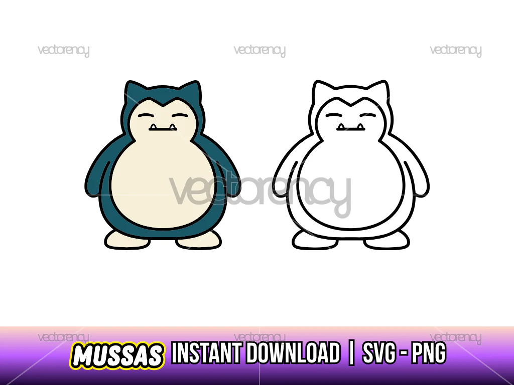 Snorlax Pokemon Vector Image and PNG File