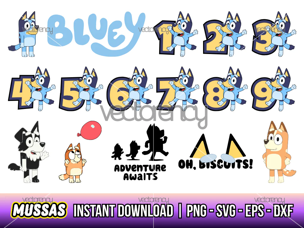 Bluey SVG Bundle Cartoon Cricut