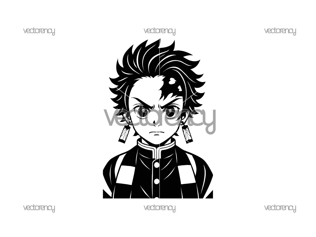 Tanjiro Kamado Anime Demon Slayer Svg Vector PNG DXF