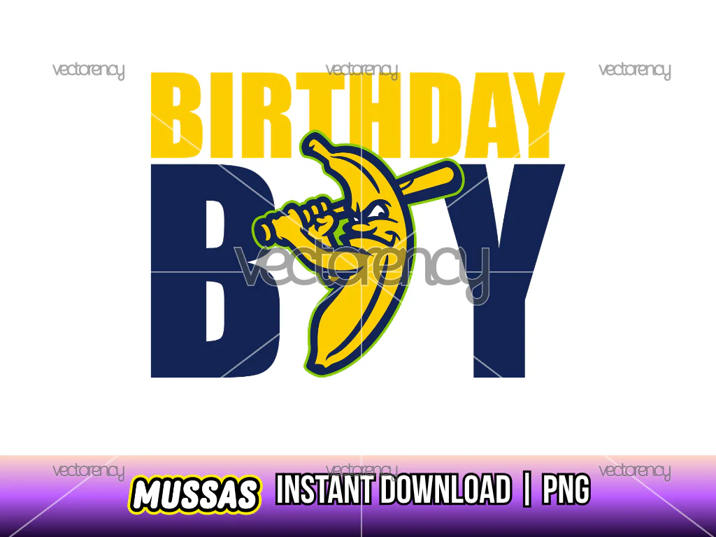 Savannah Bananas Birthday Boy Design Printable PNG