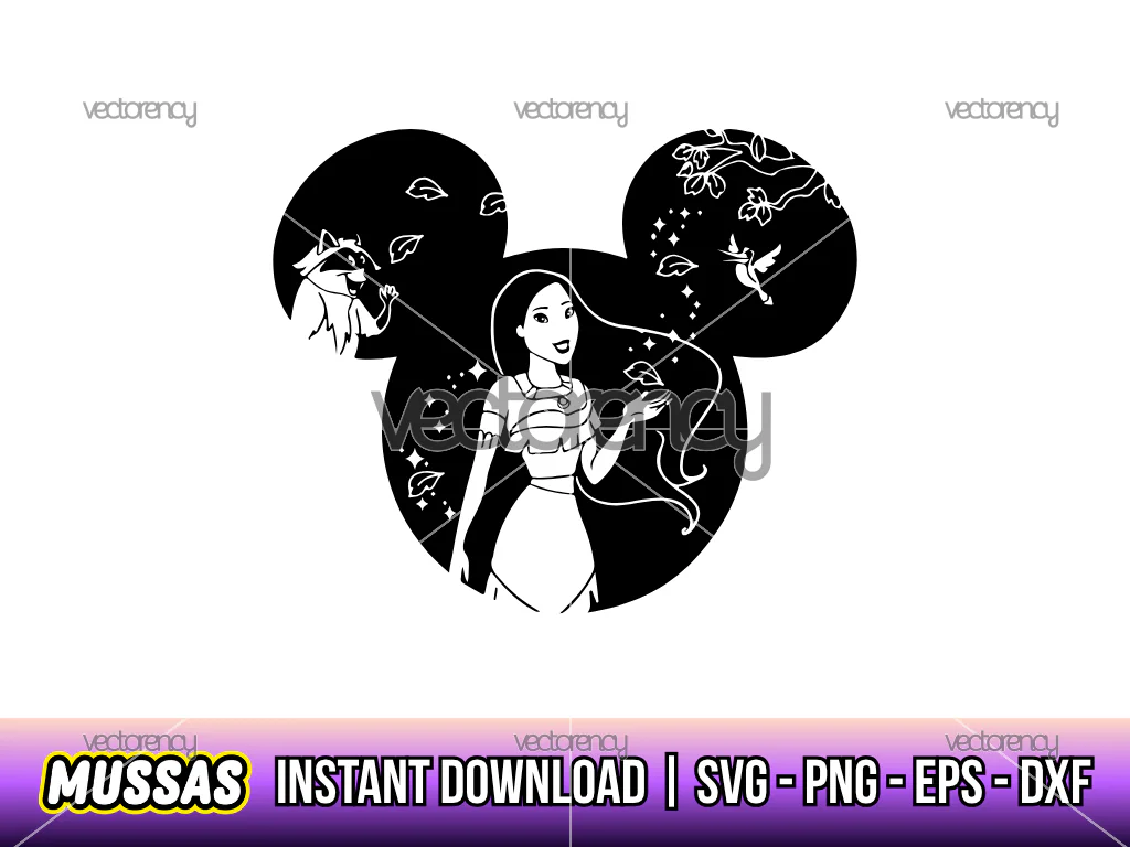 Pocahontas SVG DXF PNG EPS