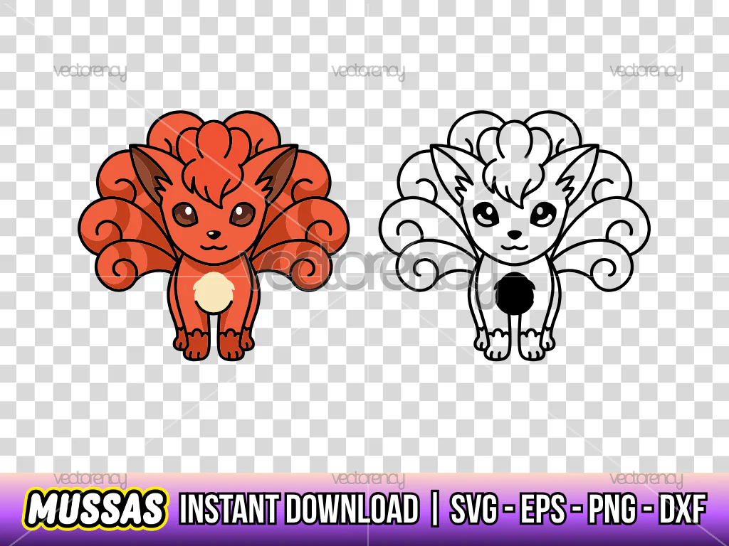 Vulpix Cartoon Vector and PNG Transparent