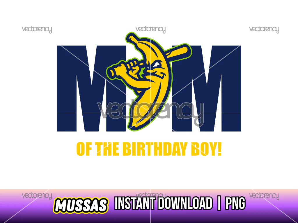 Savannah Bananas Mom Of The Birthday Boy Design T-Shirt Family Printable PNG