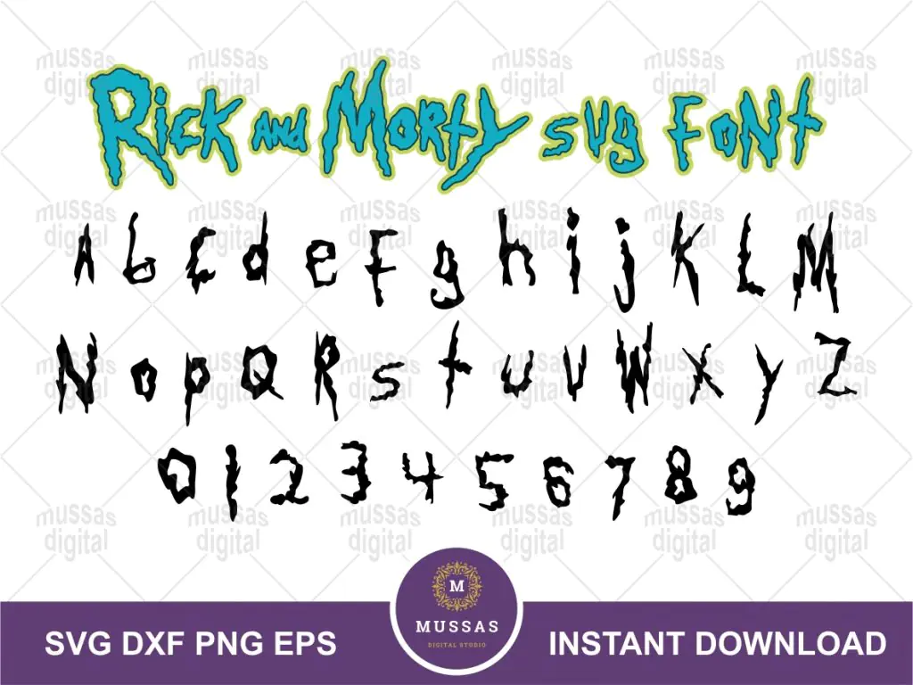 Rick And Morty Font SVG Cricut