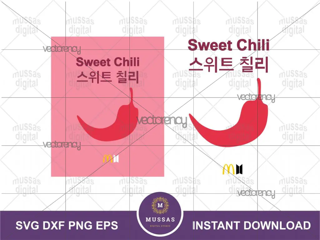 Mcd BTS Sweet Chili Vector SVG Cut File