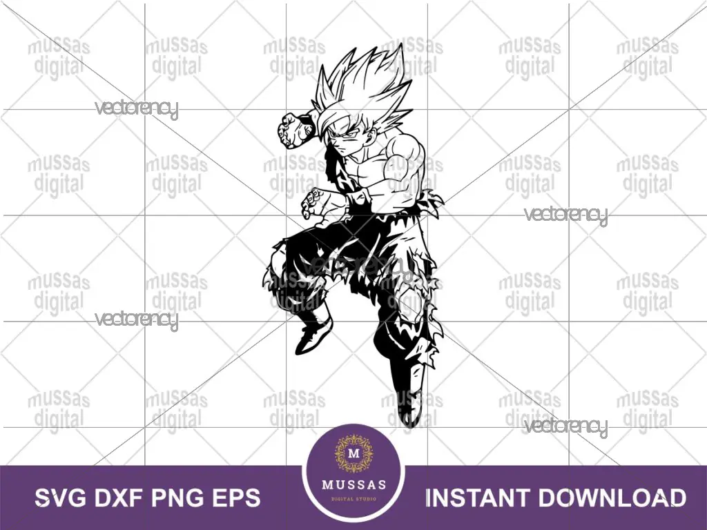 Goku 2 Dragon Ball Z Super SVG Cut File