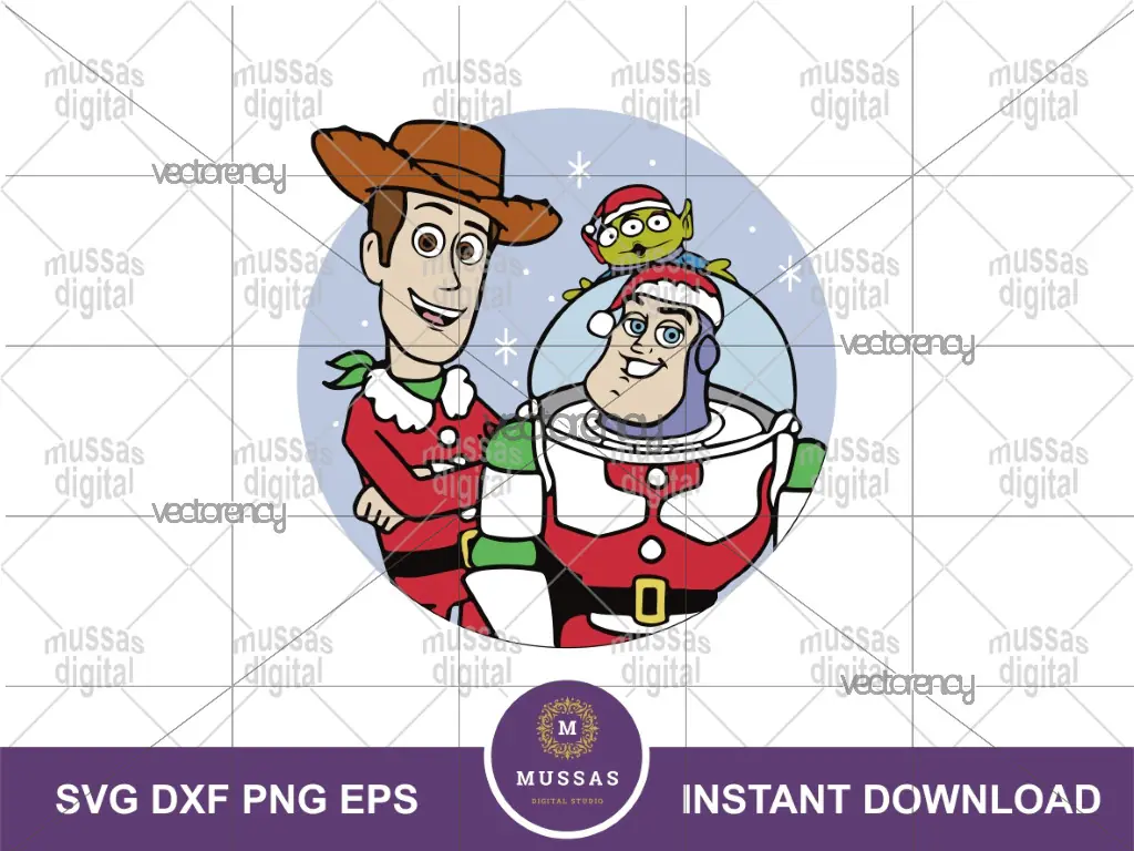 Christmas Toy Story SVG Woody Buzz Lightyear Vector EPS