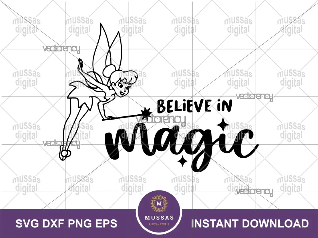 Tinkerbell SVG Believe in Magic Clipart