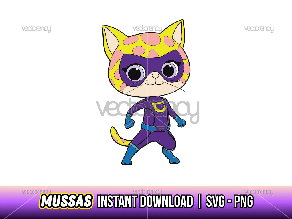 Superkitties Sparks Vector PNG SVG Cartoon