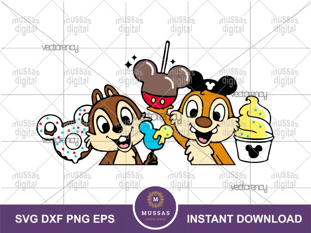 Chip and Dale SVG Disneyland Snacks