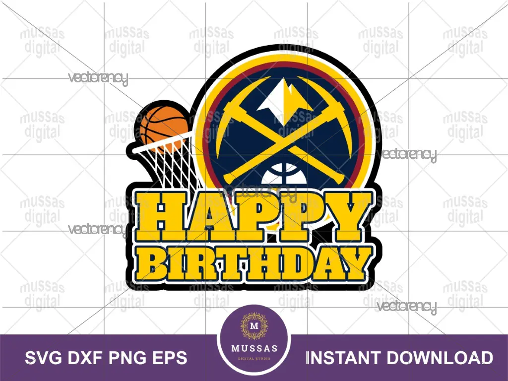 Happy Birthday Denver Nuggets Cake Topper Printable