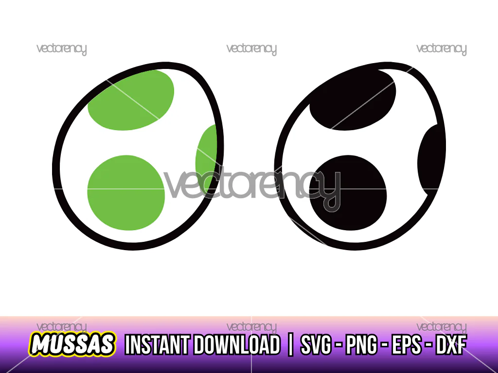 Yoshi Egg SVG, Super Mario Bros, Cartoon PNG EPS DXF