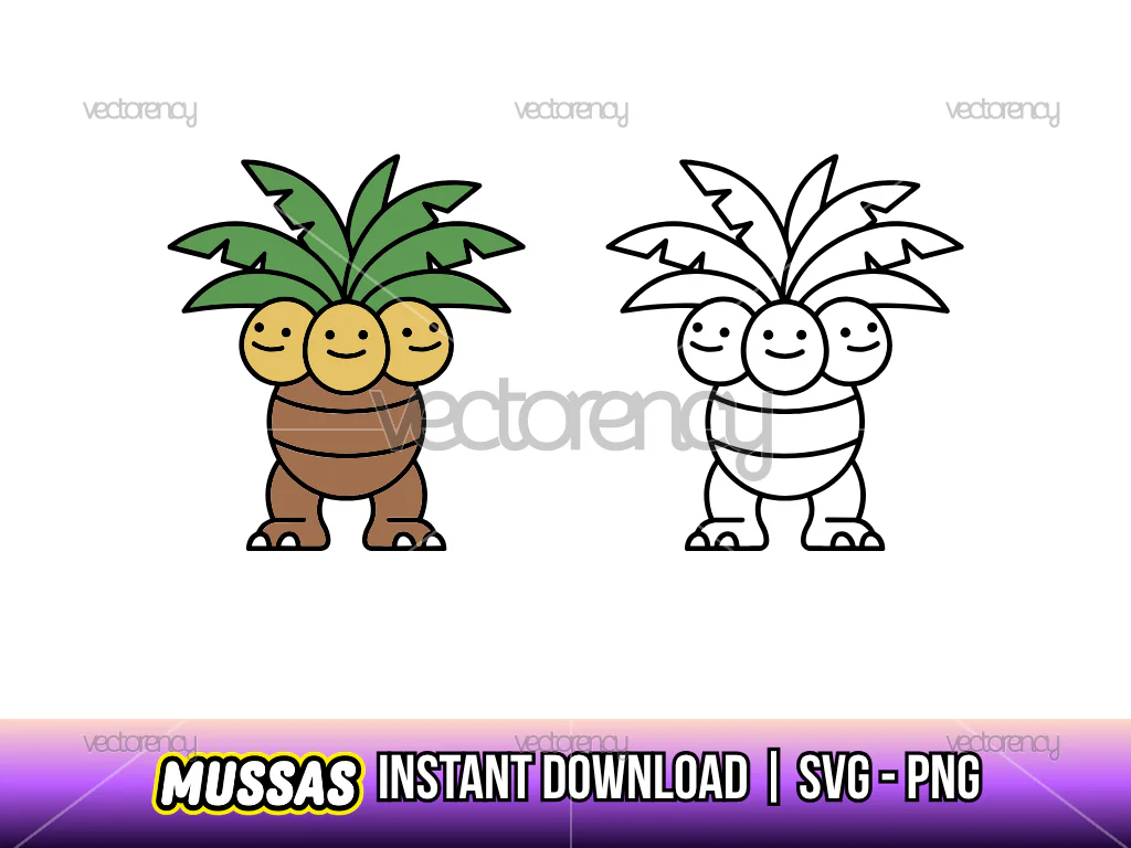 Exeggutor Pokemon Vector Outline And PNG HD Transparent