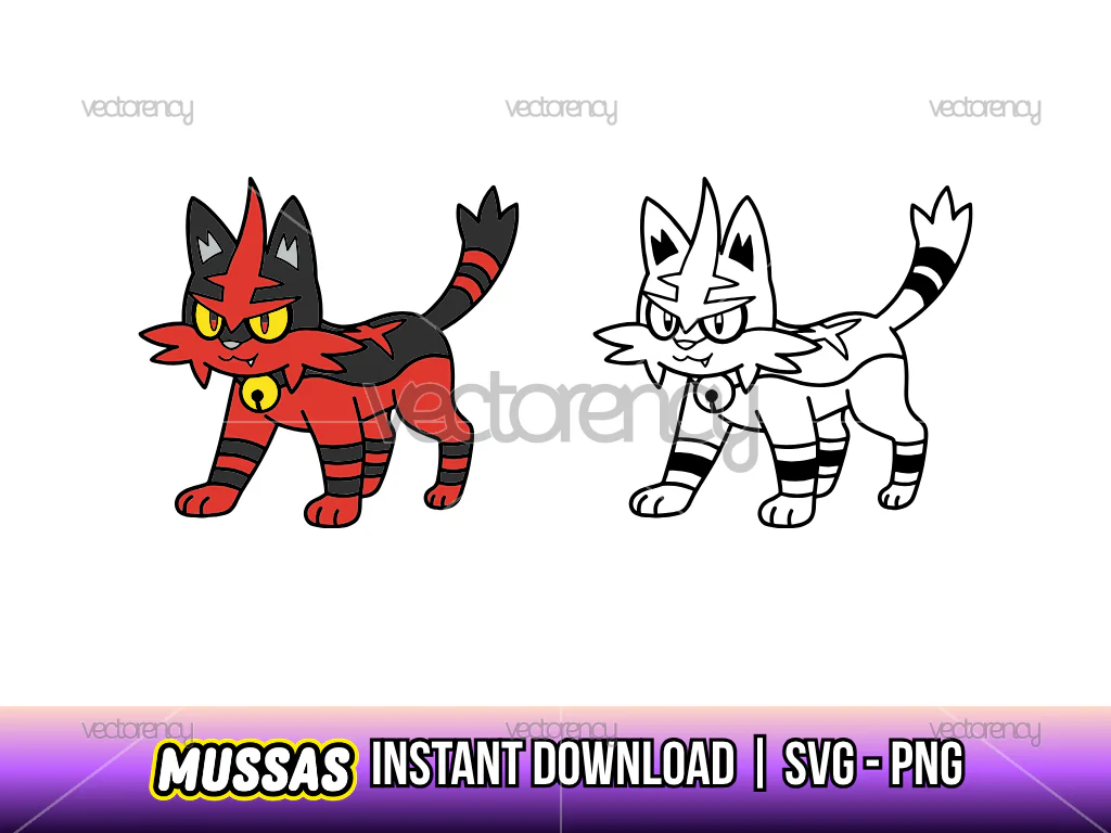 Torracat Pokemon Character Clipart PNG and SVG Cricut