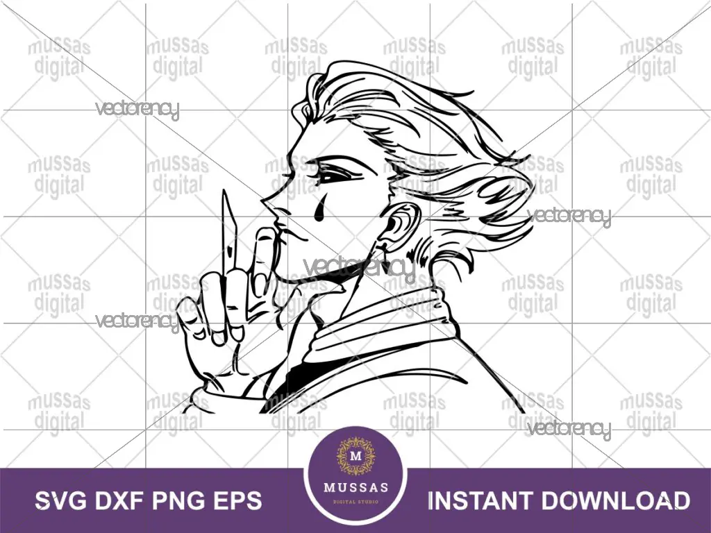 Hisoka Anime Silhouette Hunter X Hunter SVG Image Vector