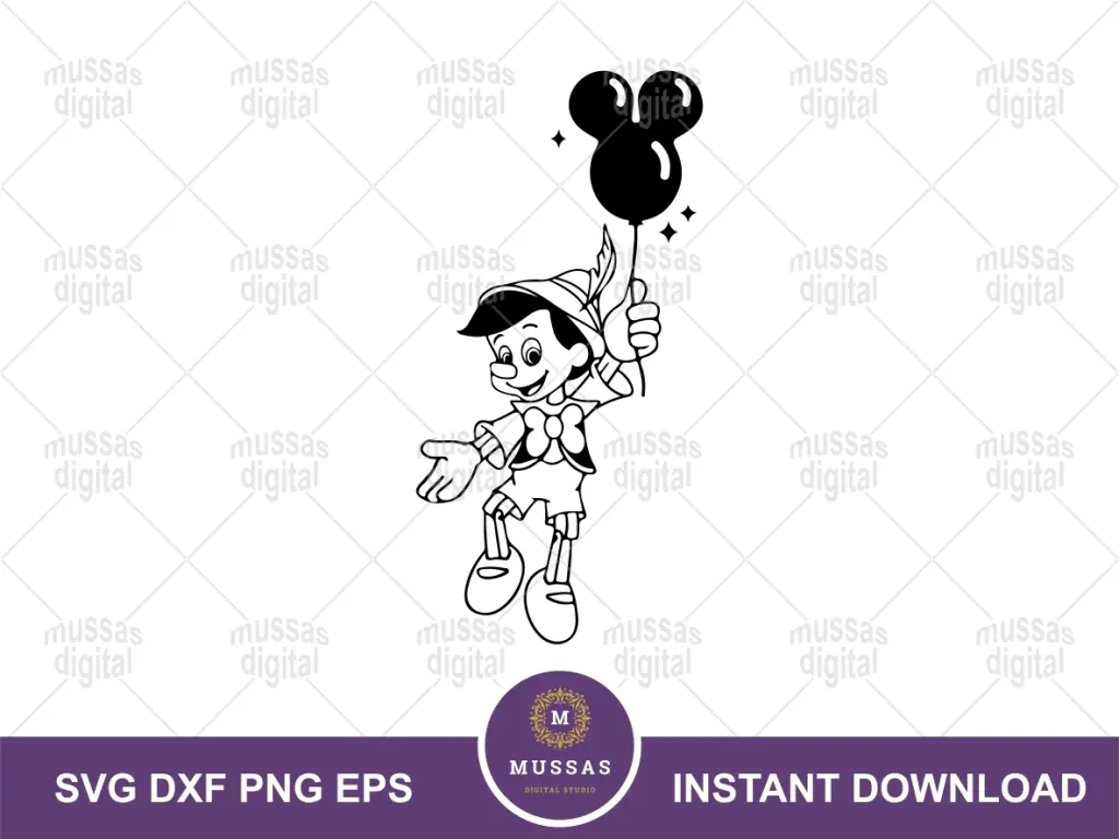 Pinocchio SVG Vector Outline Download