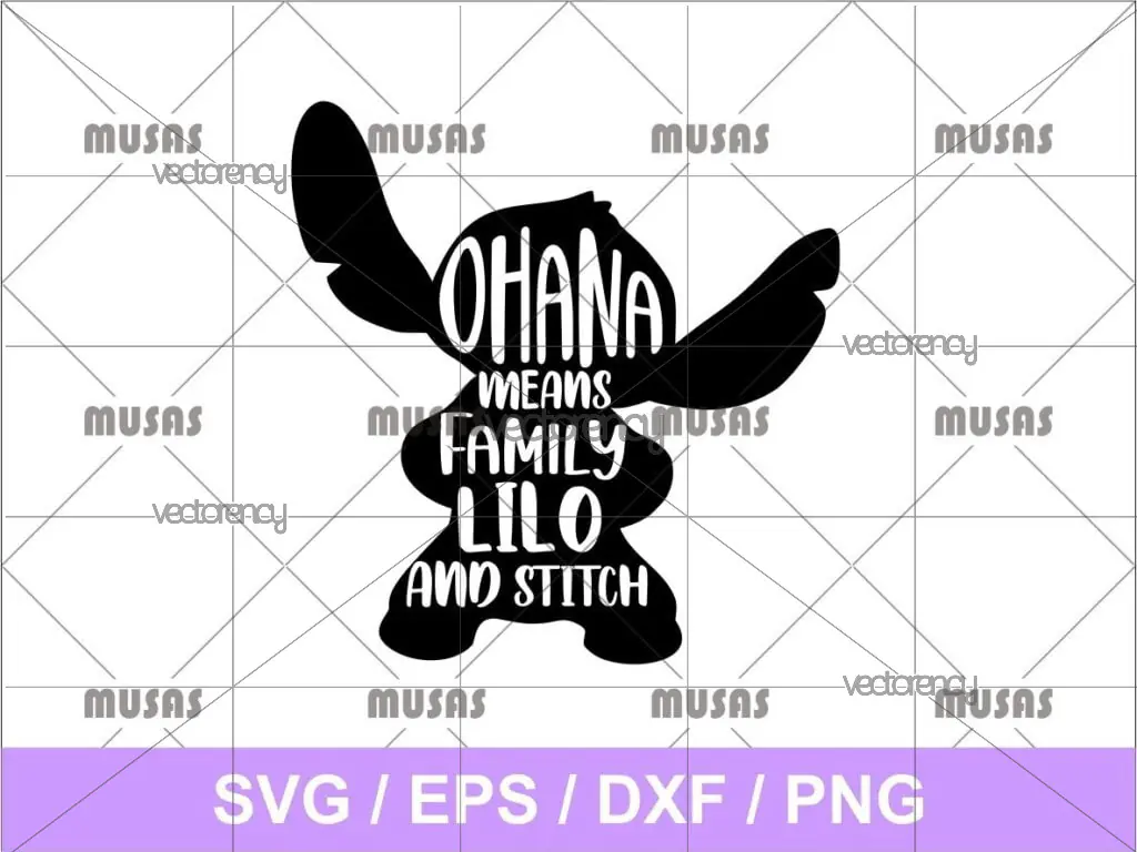 Ohana Means Family Lilo and Stitch SVG Cut File