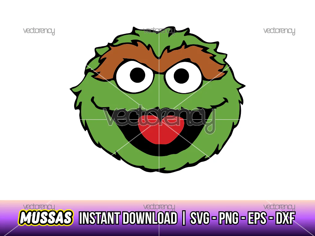 Oscar The Grouch SVG, Cartoon PNG, Cookie Monster EPS DXF