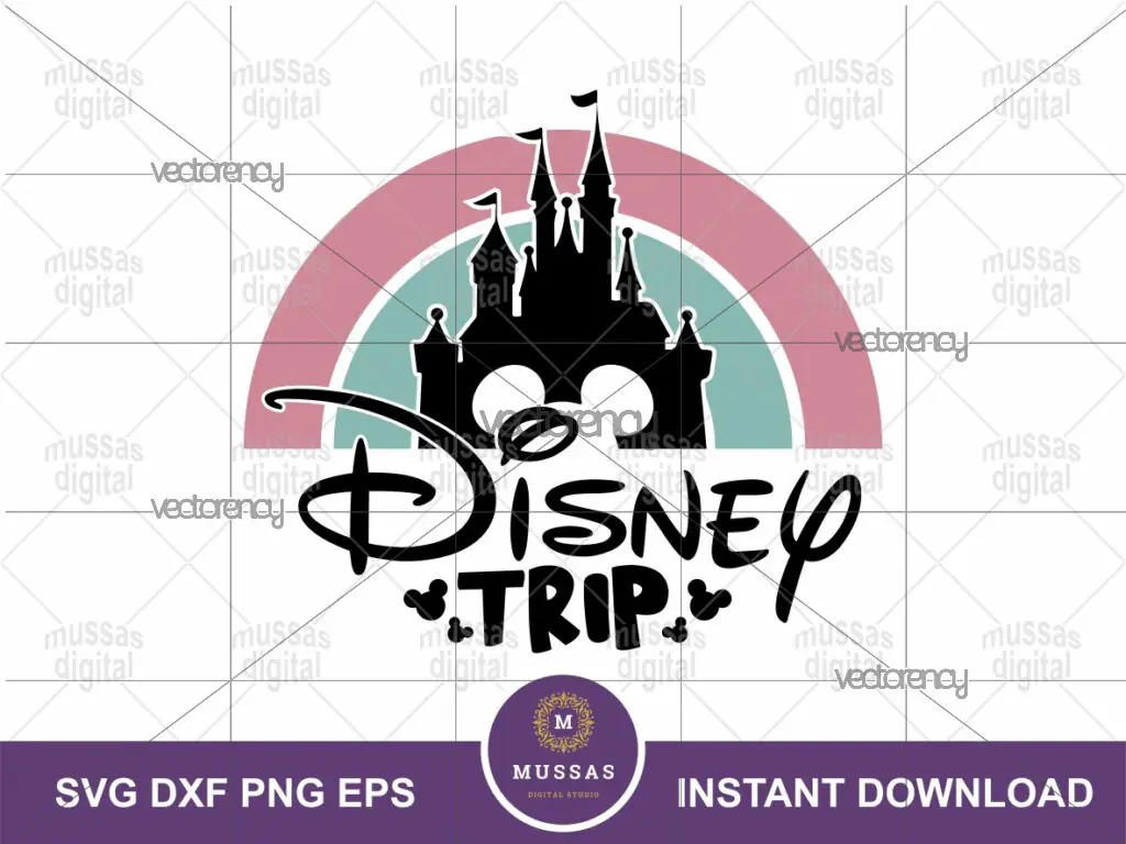 Family Trip SVG Mouse Rainbow Magical Castle, Disney Trip 2024