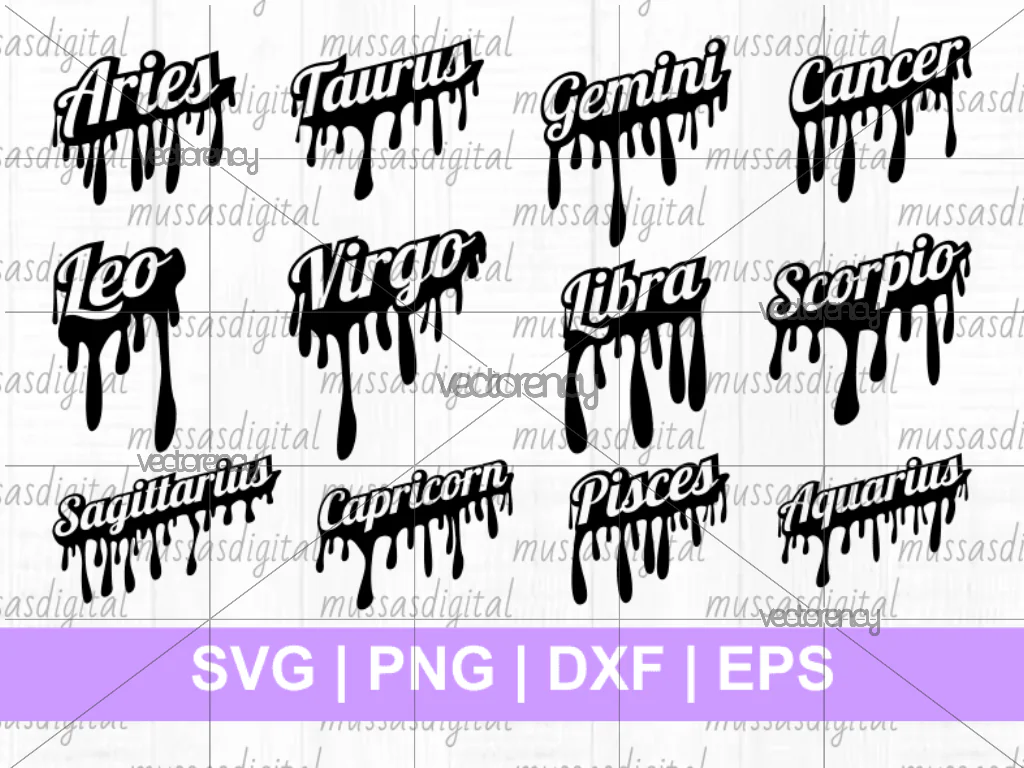 Zodiac Drip SVG Font Cut File