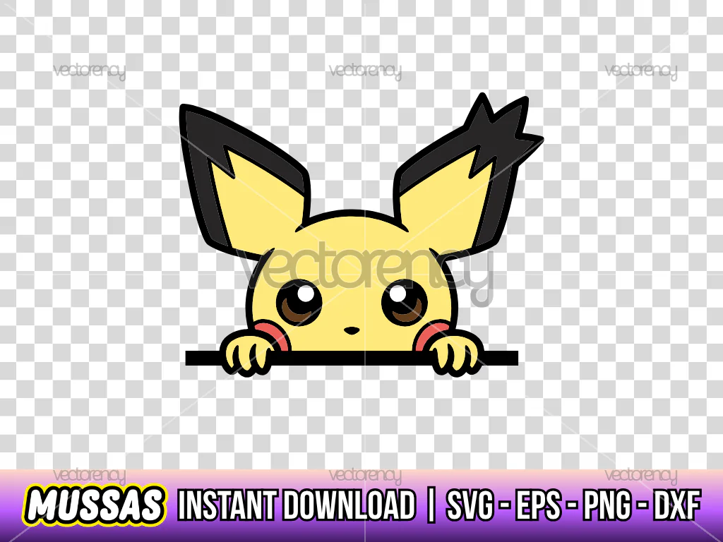 Pichu Pokemon Vector Cute PNG Transparent DXF