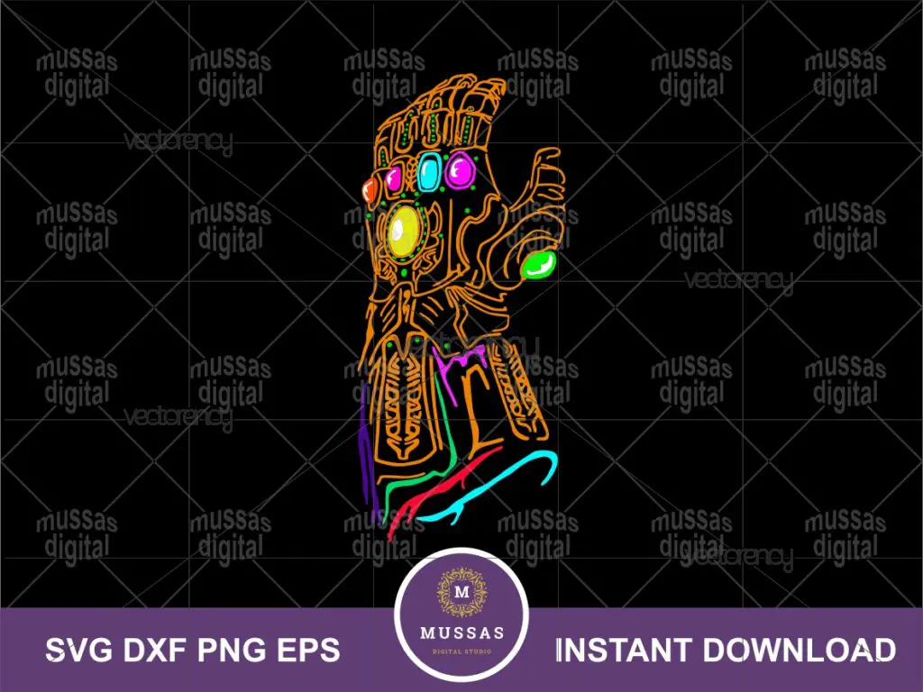 Thanos Colorful Hand SVG Vector PNG Sublimation