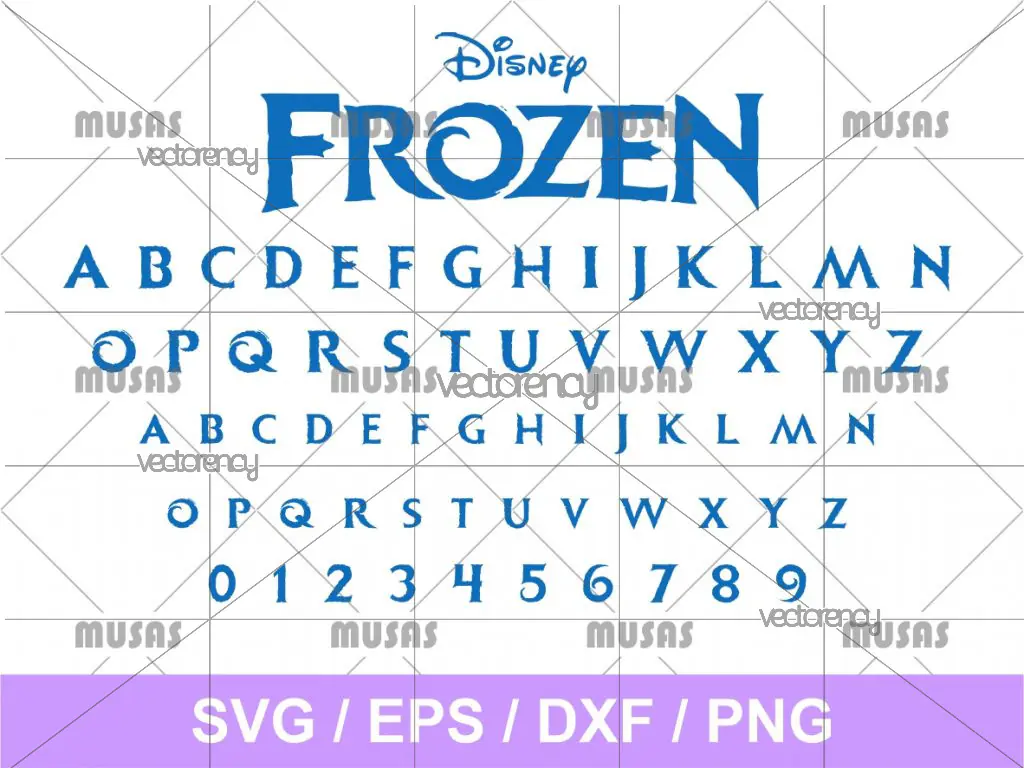 Frozen Font SVG Alphabet SVG