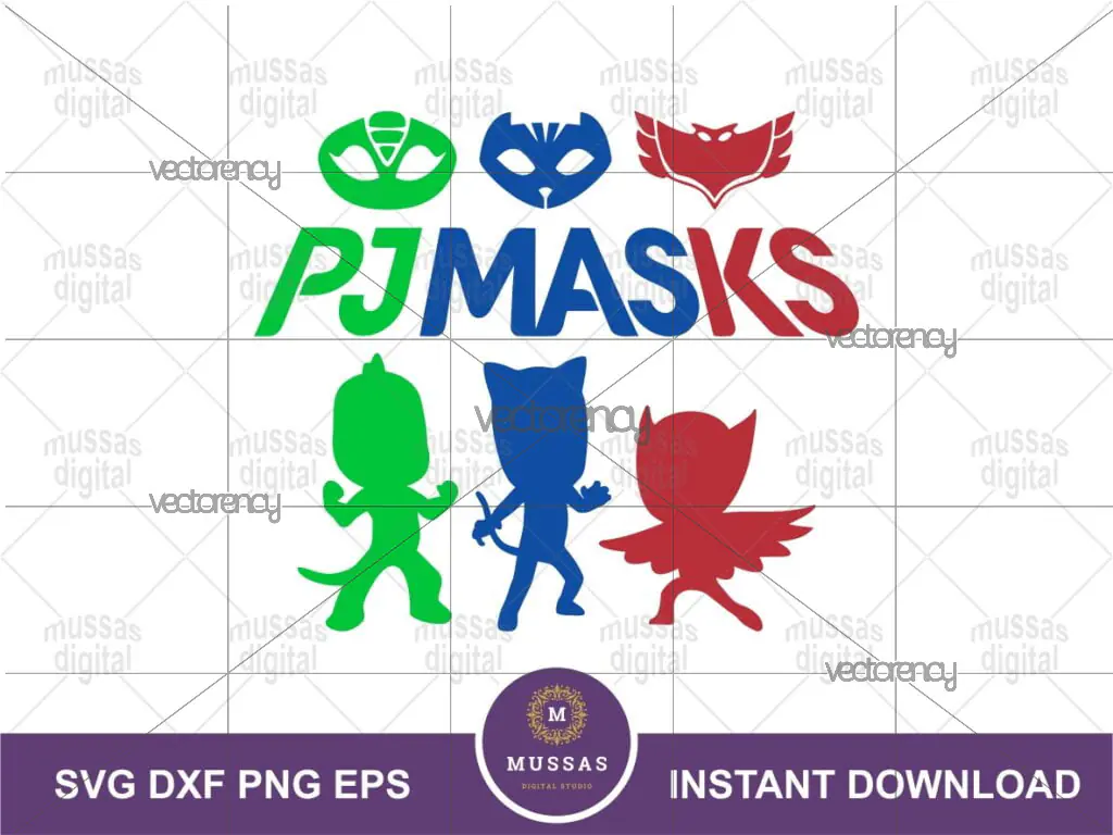 PJ Masks SVG Silhouette Full Color Easy Cut