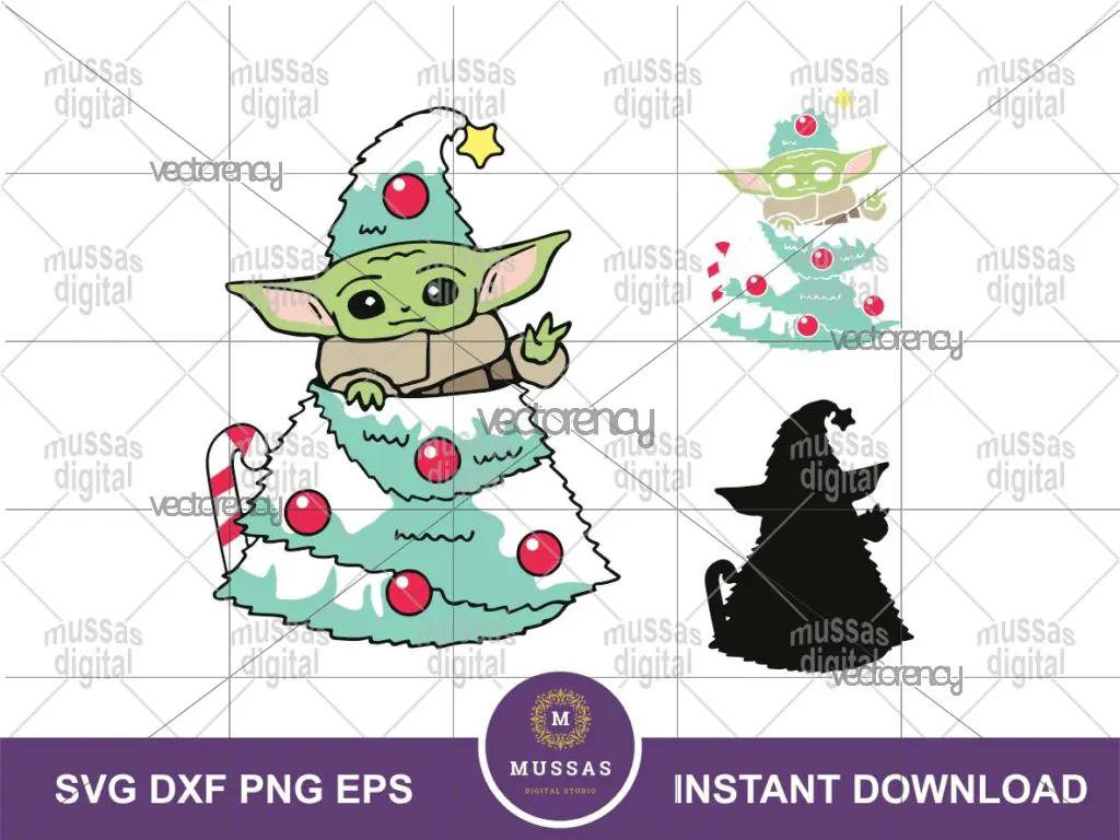 Baby Yoda SVG Christmas The Mandalorian Vector