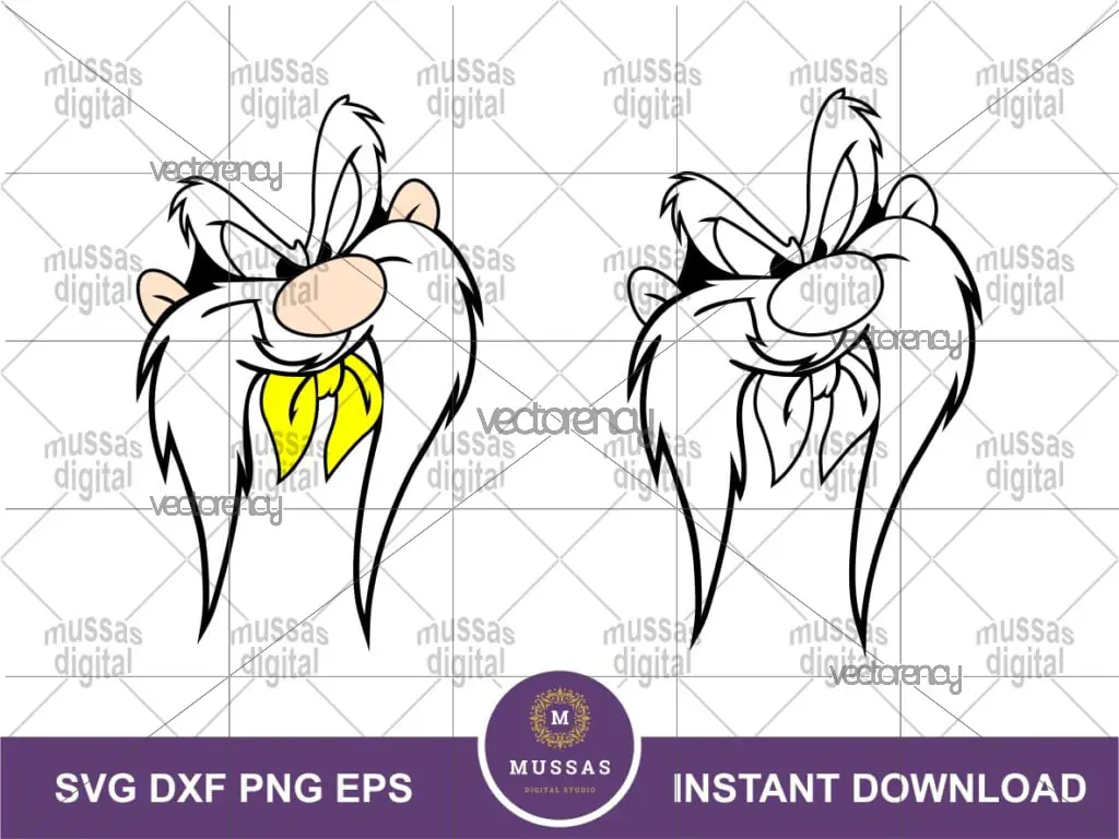 Looney Tunes SVG Yosemite Sam Face Vector Layered