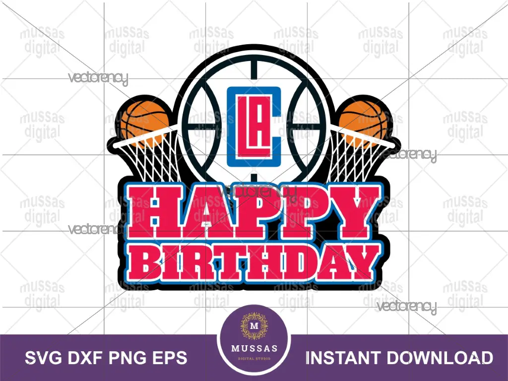 LA Clippers SVG PNG Cake Topper Birthday