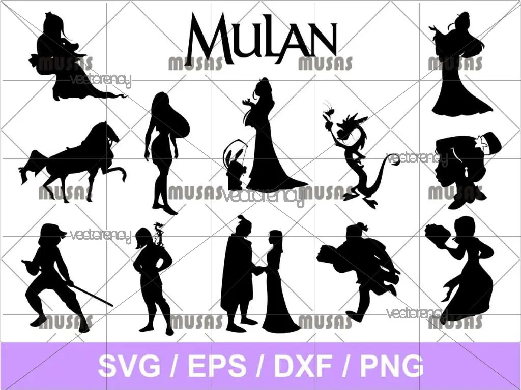 Mulan Silhouette SVG Bundle