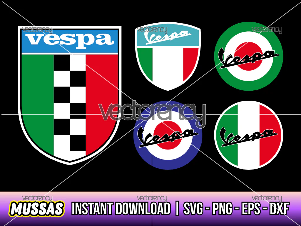 Vespa Logo Scooters Tricolor Flag SVG Vector PNG