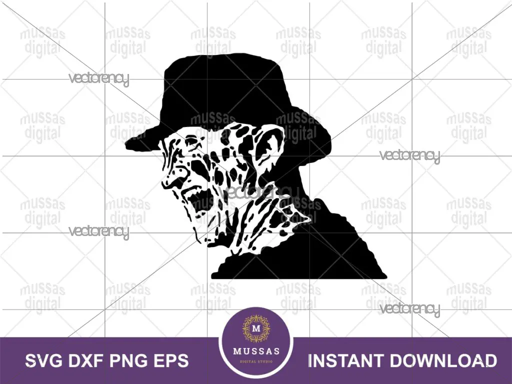 Freddy Krueger SVG, Halloween Horror DXF CNC Cutting Freddy Krueger